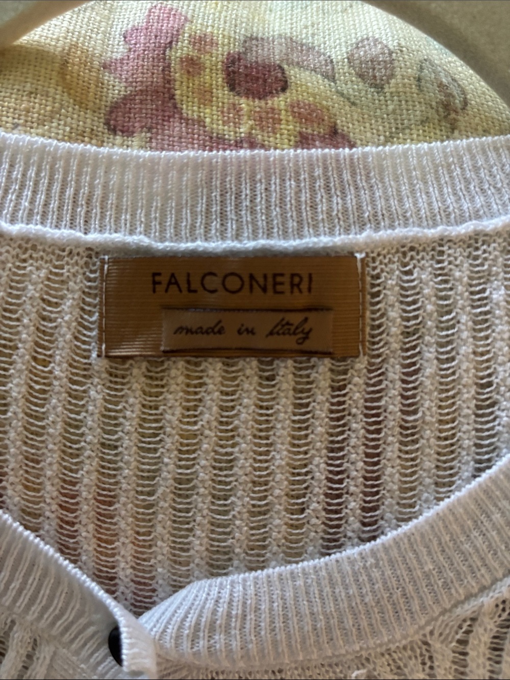 Falconeri Cream Ribbed Button Cardigan - Picture 4 of 4